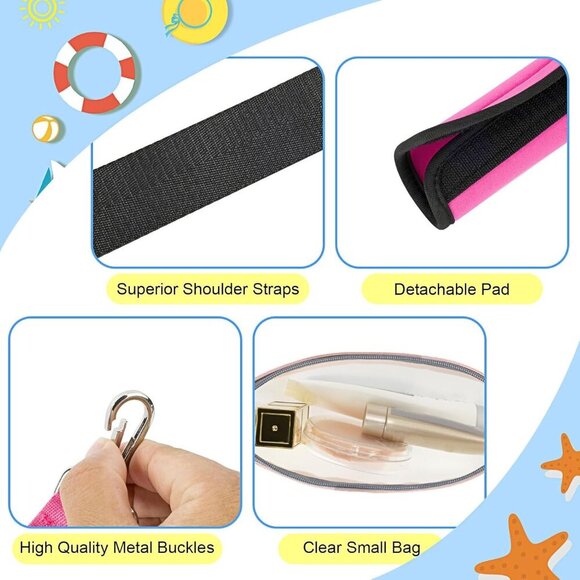 Stylish Crossbody Strap Set with Clear Organizer Pouch for B0gg Bag in Rose Red - Picture 3 of 7